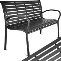 TecTake - Tuinbank Pino - Tweezitsbank - 126cm breed - Eenvoudige montage - Weerbestendig - zwart