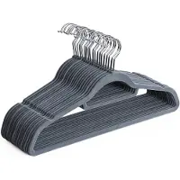 Songmics Fluwelen kleerhangers voor peuters en baby's, Lichtgrijs