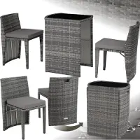 TecTake wicker tuinset Bistroset - Hamburg - diverse kleuren - grijs – 404210