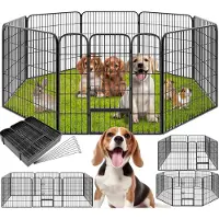 TecTake 8-hoekige puppyren hondenren puppykennel 80 cm hoog Ø 210 cm 401717