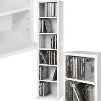 TecTake - CD/DVD rek - staand 90x21x16 cm wit