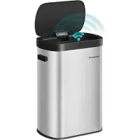 Songmics Automatische prullenbak – 50 liter – Sensorbediening – Softclose deksel – Zilver
