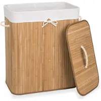TecTake - Bamboe wasmand incl. waszak 100L naturel 401834
