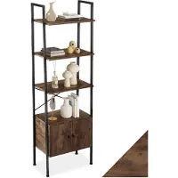 TecTake - Wandrek stellingkast boekenkast Brentwood - 57,5x34x173cm - industrieel - donkerbruin - 404706