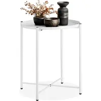 TecTake - Bijzettafel - Kleine salontafel - wit 45,5x45,5x53cm, maximale draagkracht 30kg - 404188