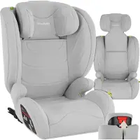 TecTake Kinderautostoeltje i-Size Goedgekeurd - ISOFIX Autostoel tot 36 kg - Veiligheid en Comfort voor Kinderen- YB805A - lichtgrijs