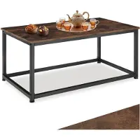 TecTake Salontafel van Hout en Metaal – Woonkamertafel in Industrieel Design, 100x55x45,5 cm, Voor Woonkamer of Kantoor, Zwart Metalen Frame – Industrial Dark Brown