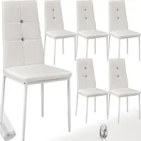 TecTake - set van 6 eetkamerstoelen Julien wit - 402543