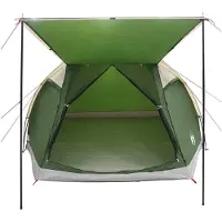 vidaXL Huisje Tent met dak Groen 4-persoons Polyester en Staal