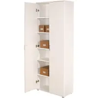 Dmora Pazzano - Kast Multi-functioneel 2 Deuren, 70x189 cm Wit, 5 Planken