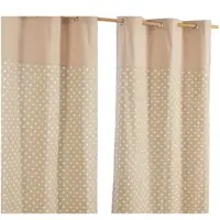 Homescapes gordijnen met oogjes sterren beige set van 2 100% katoen, 228 x 137 cm
