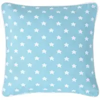 Homescapes katoenen kussenhoes met sterren, blauw, 45 x 45 cm