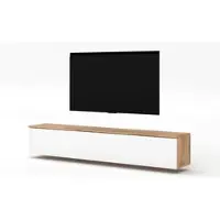 AX Living TV-bank Loriano, 2x100cm, lage kast, eikenhout Wotan/wit, hoogglans
