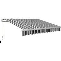 OKWISH Knikarmscherm Handbediend - Aluminium - Wit - Uv Bescherming - Met Handzwengel - Voor Raam Deur En Terras