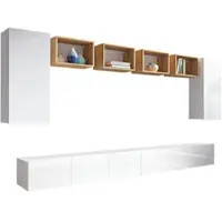 AX Living Meubels voor de woonkamer, model Kossana 35, design: goudeneik/wit
