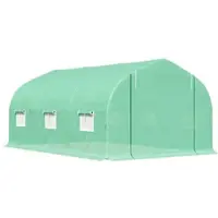 MODFU - Inloopkas - Met Roldeur En Ventilatieramen - Voor Tuinkweek - Polyethyleen - Groen - 450 X 300 X 205 Cm