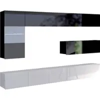 AX Living Meubels voor de woonkamer, Kossana 4 – Breedte 255 cm, zwart/wit