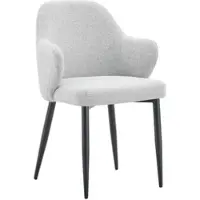 OKWISH Eetkamerstoel – Set Van 2 Met Brede Rugleuning – Voor Eethoek Of Werkkamer – Stof – Lichtgrijs En Zwart