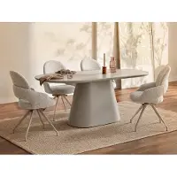 Vente-unique Eettafel voor 6 personen in MDF - Taupe - VALIANA
