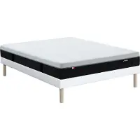 Vente-unique Set 160 x 200 cm gewatteerde bedbodem + hybride brandwerende matras met pocketveren in 9 zones, traagschuim en latex 28 cm dik - SLOMAS van YSMÉE