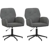 vidaXL Draaibureau stoelen 2 st 54 x 55 x 90 cm Donkergrijs fluweel