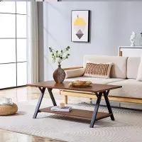 STILVORA Salontafel - Met Opbergplank En Industrieel Design - Voor Woonkamer En Kleine Ruimtes - MDF Metaal - 110x57x44,5 cm
