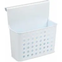 PlasticForte Badkamer/keuken hang opbergmandjes/organizers wit/lichtblauw 26 x 24 cm - Opbergmanden