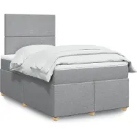 vidaXL Boxspring met matras stof lichtgrijs 120x200 cm