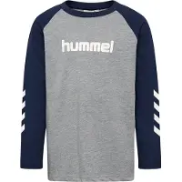 Hummel Functioneel shirt marine / grijs gemêleerd / wit