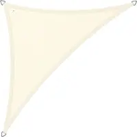 Buitenkado schaduwdoek driehoek 5x7x7m - HDPE/RVS - creme wit