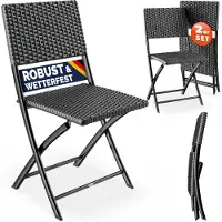 Casaria Klapstoel Rome 2 stuks Antraciet Kunststof