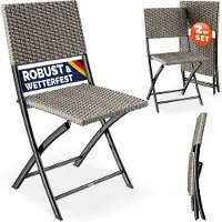 Casaria Klapstoel Rome 2 stuks Crème Kunststof