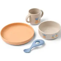 Adlibris Geschirr-Set - Silikon - Vivi - 4 Teile - Pineapple/Sand - - One Size - Geschirr-Sets