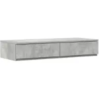 vidaXL Opbergbedframe met deur, betonkleur, 100 cm, houtvezel
