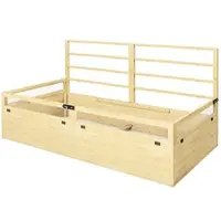 MODFU - Verhoogde Plantenbak Met Klimrek - Opvouwbaar Beschermnet - Landelijke Stijl - Voor Tuin Of Balkon - Hout - Naturel - 183 X 98,5 X 95 Cm
