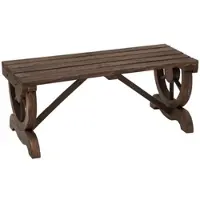 MODFU - Houten Tuinbank - Rustiek Ontwerp - Wielvormige Poten - Weerbestendig - Bruin - 98 X 50 X 39,5 Cm