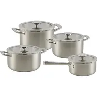 Habonne Allure Pannenset downdraft 4 delig - 5 ply RVS met glasdeksel