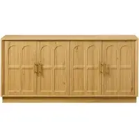 STILVORA Dressoir - Modern Design Met Gebogen Front - Opbergkast En Tv Meubel Voor Woonkamer En Keuken - MDF - Natuurlijk - 169x40x80 Cm
