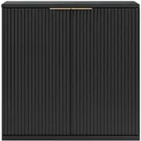 OKWISH Dressoir - 2 Deuren - Verborgen Opbergruimte - Woonkamer Slaapkamer Hal - MDF Zwart - 80 x 40 x 80 cm