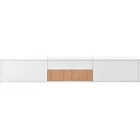 STILVORA Tv-Meubel - Uitschuifbaar En Verstelbaar Projectorblad - Wand Of Staande Montage - Spaanplaat - Wit - 180x34x30 Cm