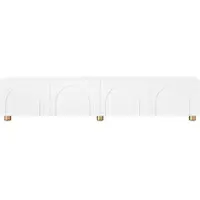 MODFU - Tv-Meubel - 4 Deuren - Bogenrelief - Woonkamer - Wit - 180 Cm