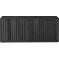 STILVORA Dressoir - Golvend Front Met 6 Deuren - Voor Woonkamer Keuken Of Hal - MDF Met Houtlook - 170x40x70,5 Cm - Zwart