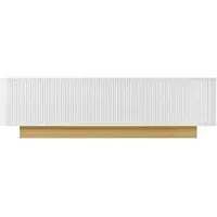 STILVORA Televisiemeubel - Afgerond Design Met 3 Deuren En Kabeldoorvoer - Opgeruimde Woonkamer - MDF Spaanplaat - Wit - 170x40,5x47 cm