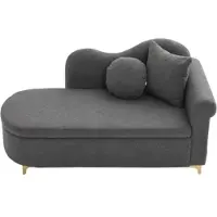 STILVORA Chaise Longue 134 Cm - Met Opbergruimte En Kussens - Voor Woonkamer En Lounge - Teddypluche En Schuim - Antiekgrijs