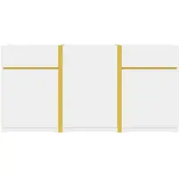 MODFU - Sideboard - 3 Deuren En 2 Laden - Modern - Voor Woonkamer - MDF En Spaanplaat - Wit - 160 X 40 X 78 Cm