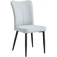 STILVORA Eetkamerstoel, set van 2, gemaakt van Polyurethanleer, eetstoel met metalen poten, keukenstoel geschikt voor kantoor en restaurant, set van 2 eetstoelen