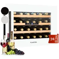 Klarstein Vinsider Inbouw Wijnkoelkast/Drankenkoelkast, Wijnkoelkast met één temperatuurzone, Touchscreen, Barkoelkast voor binnen en buiten, Wijnkoelkast, 5–22 °C, 24 flessen, Wit