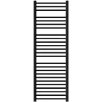 LuxeBath Elektrische badkamerradiator met verwarmingselement 1200W 500x1500 mm Zwart mat gebogen Zijaansluiting & thermostaat Digitaal display