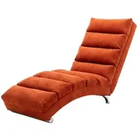 STILVORA Massageliege - Ergonomisch Design - Vaste Ligstoel met Vibratiefunctie - Modern Meubilair voor Woonkamer en Kantoor - Oranje