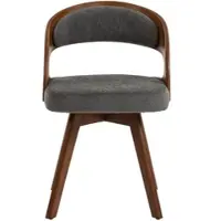 OKWISH Eetkamerstoel – 360 Graden Draaibaar – 1 Stuk – Linnen – Modern – Grijs – Ergonomisch Comfort – Met Houten Poten